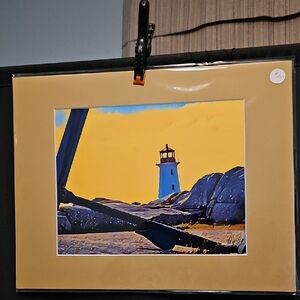 Lighthouse With Anchor High Quality Photograph With Mat